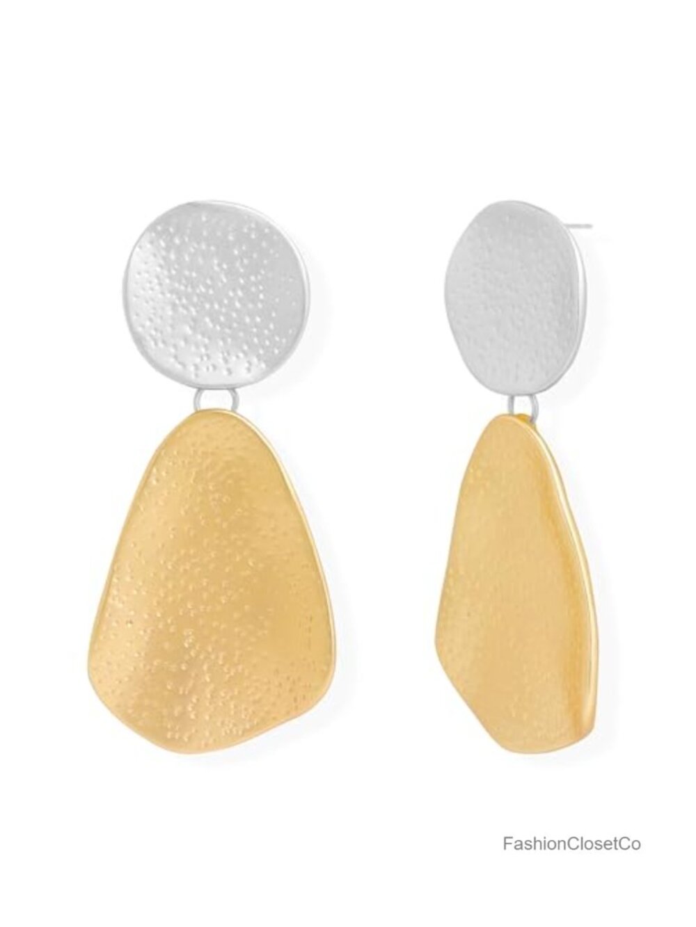 Geometric Hammered Dangle Earrings Chunky Statement Drop Women's Jewelry Gift